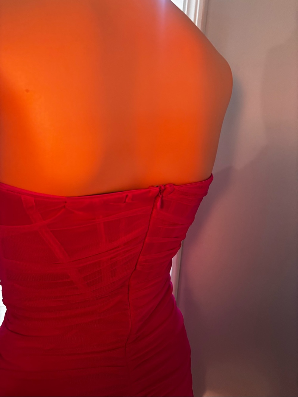 Forever 21 Hot Pink Strapless Ruched Mini Dress - Picture 7 of 8